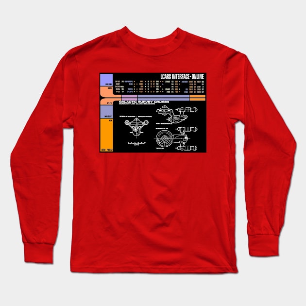 Computer Readout Showing Animated Series Starship Long Sleeve T-Shirt by Starbase79